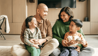 happy family laughing